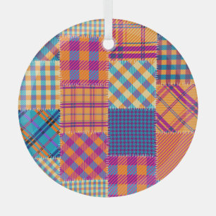Patchwork textile: seamless vintage pattern. glass tree decoration