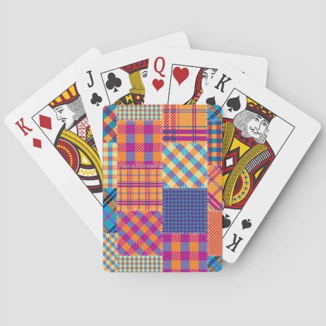 Patchwork textile: seamless vintage pattern. playing cards (Back)