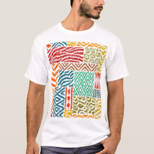 Patchwork Textures: Hand-Drawn Animal Print T-Shirt