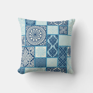 Patchwork tiles, seamless background. cushion