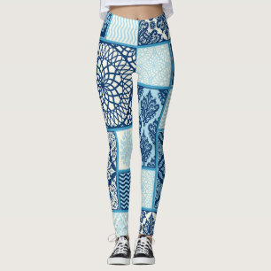 Patchwork tiles, seamless background. leggings