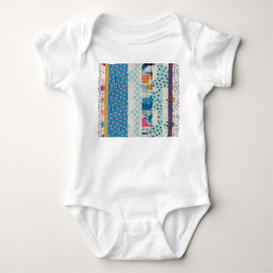 Patchwork Tiles Seamless Pattern Design Baby Bodysuit