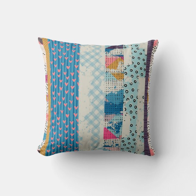 Patchwork Tiles Seamless Pattern Design Cushion (Front)