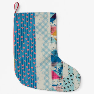 Patchwork Tiles Seamless Pattern Design Small Christmas Stocking