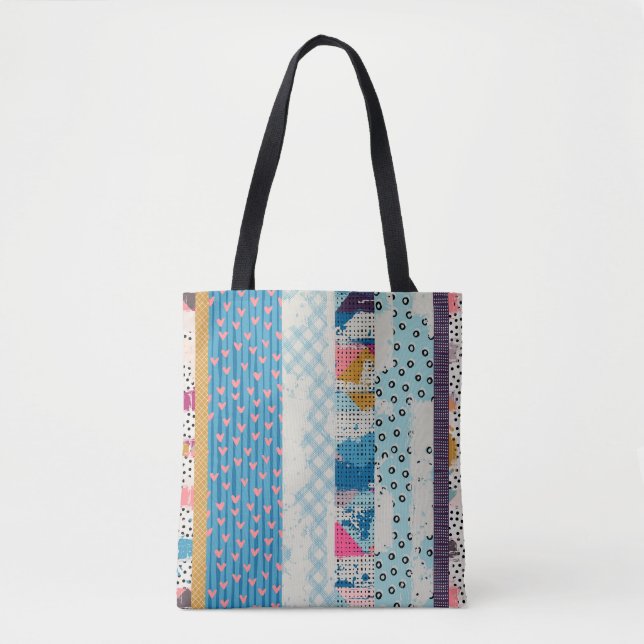Patchwork Tiles Seamless Pattern Design Tote Bag (Front)