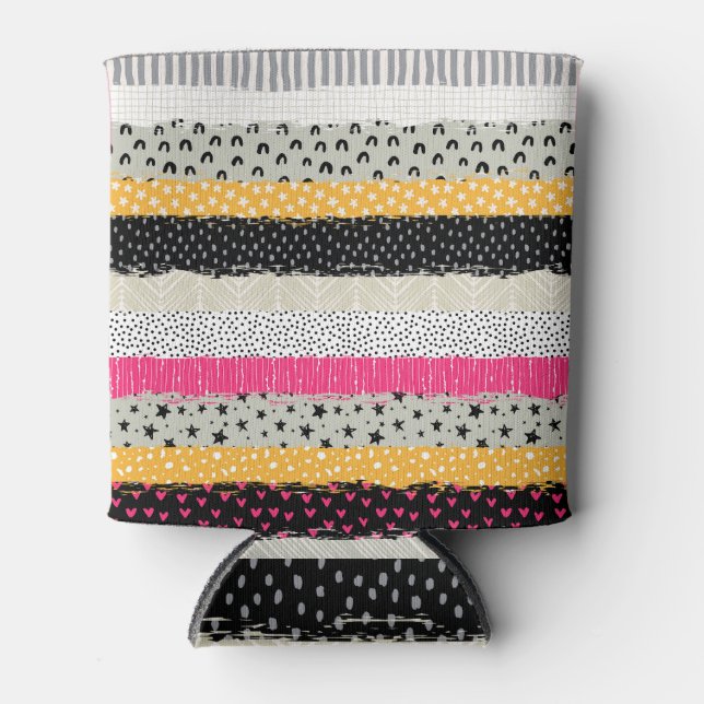 Patchwork Tiles: Versatile Seamless Design. Can Cooler (Front)