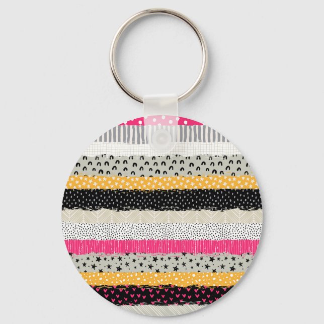 Patchwork Tiles: Versatile Seamless Design. Key Ring (Front)
