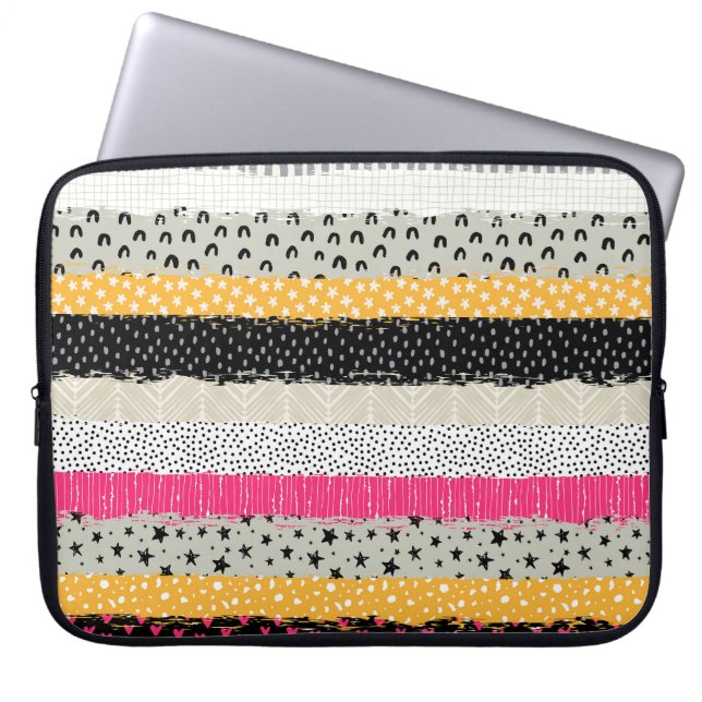 Patchwork Tiles: Versatile Seamless Design. Laptop Sleeve (Front)