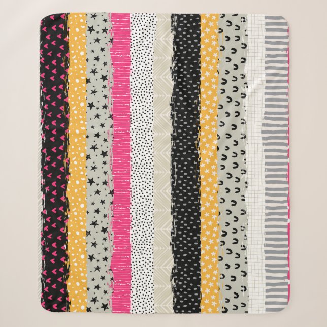 Patchwork Tiles: Versatile Seamless Design. Sherpa Blanket (Front)