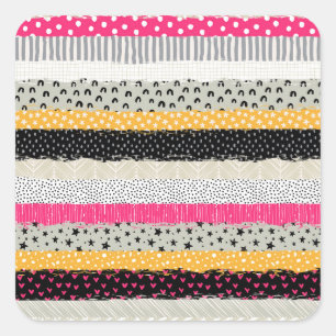 Patchwork Tiles: Versatile Seamless Design. Square Sticker