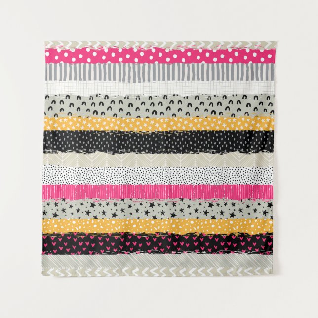 Patchwork Tiles: Versatile Seamless Design. Tapestry (Front)