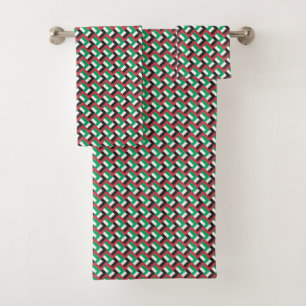 Patchwork United Arab Emirates Flag Pattern Bath Towel Set