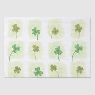 Patchwork Watercolor Shamrock Pattern Tissue Paper