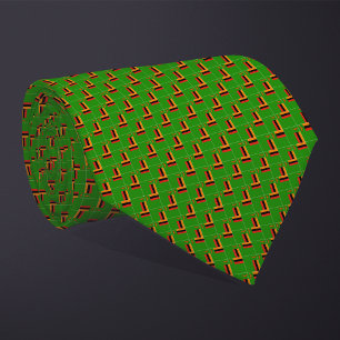 Patchwork Zambia Flag Pattern Tie
