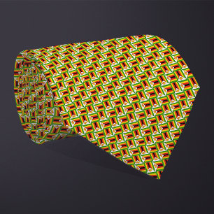 Patchwork Zimbabwe Flag Pattern  Tie