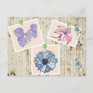 Patchworkblüten Postcard