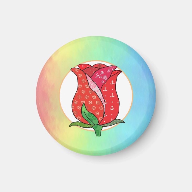 Patchworkrose  magnet (Front)