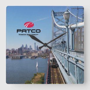 PATCO Philadelphia Skyline Wall Clock - Square