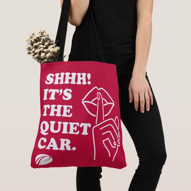 PATCO "Shhh! It's the quiet car" Tote Bag (Close Up)