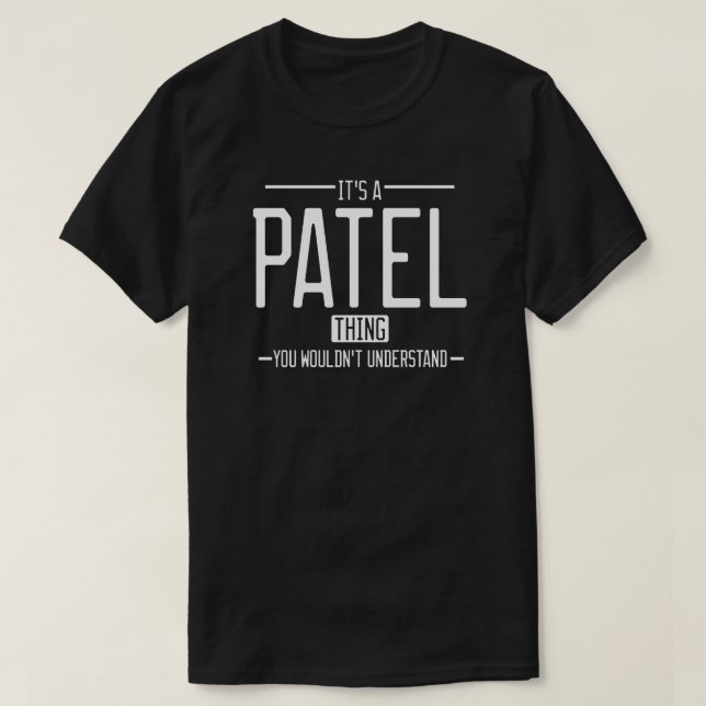 Patel funny surname funny family T-Shirt (Design Front)