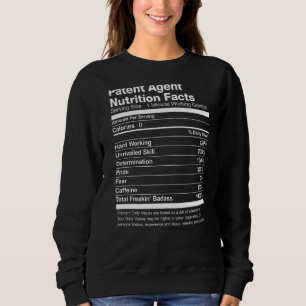 Patent Agent Nutrition Facts Funny Sweatshirt
