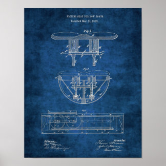 Patent Drawing for Rowing Shell Seat Poster