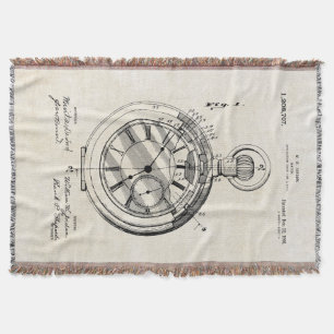 Patent Print Jordan Pocket Watch Throw Blanket