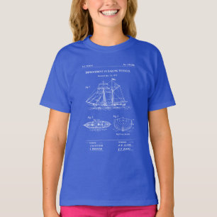 Patent Sailing Vessel Blueprint T-Shirt