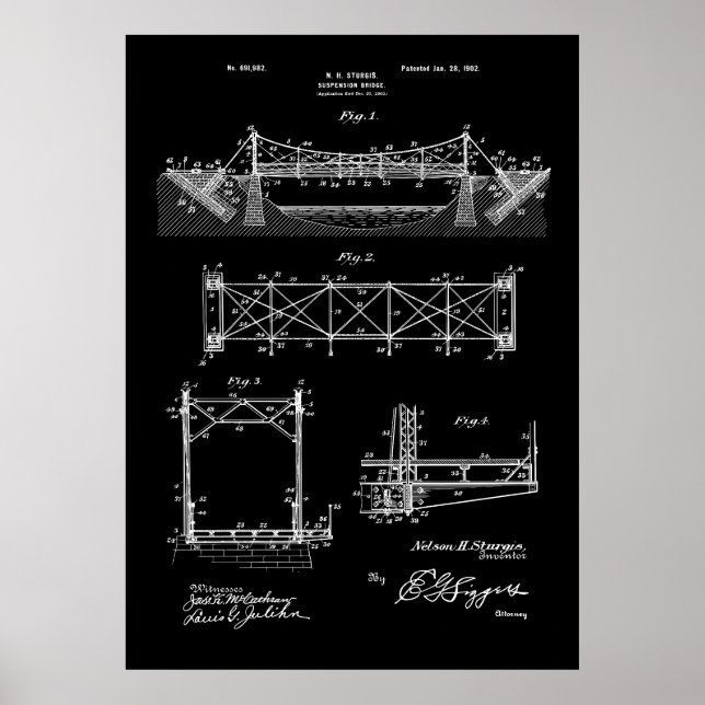 Patent Suspension Bridge Poster (Front)