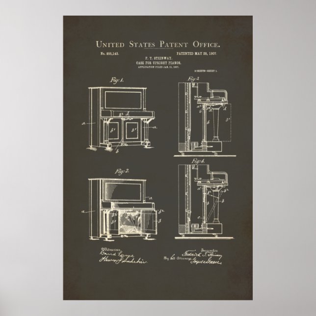 Patent - Upright Piano - Poster (Front)