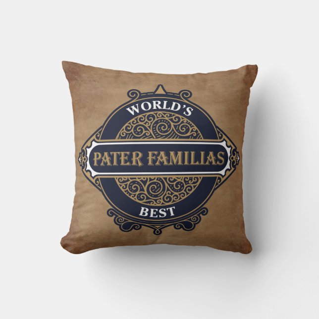 Pater Familias (Father of the Family) Fathers Day Cushion (Front)
