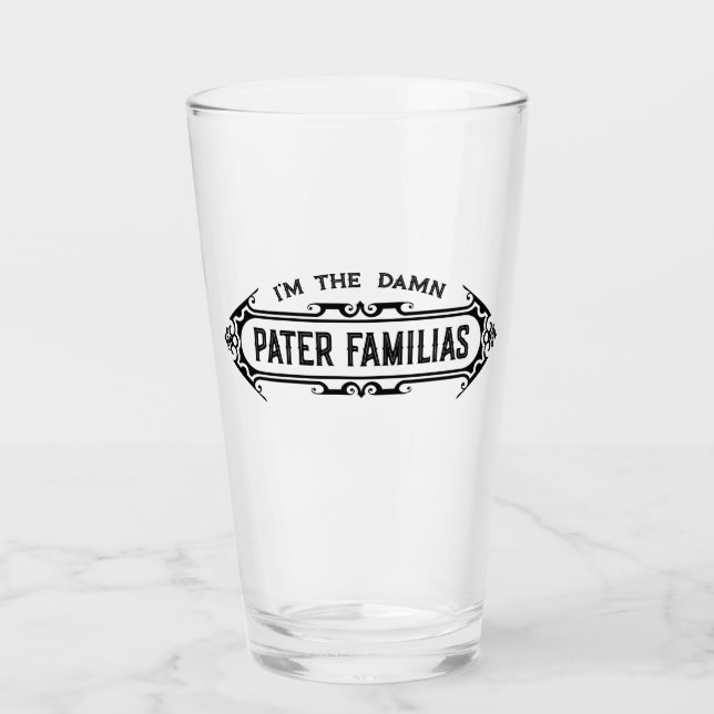 Pater Familias (Father of the Family) Father's Day Glass (Front)