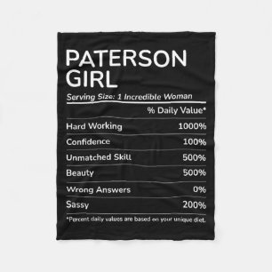 Paterson Girl Funny New Jersey Hometown Fleece Blanket