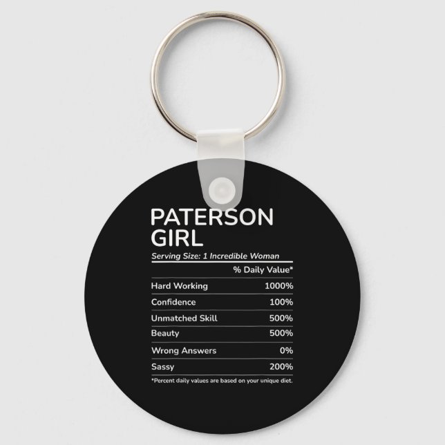 Paterson Girl Funny New Jersey Hometown  Key Ring (Front)