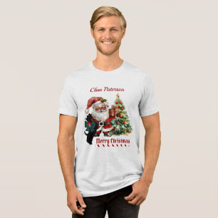 Paterson Scottie Dog Xmas Personalized Tri-Blend Shirt