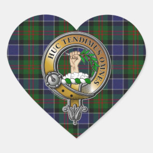 Paterson Tartan & Badge Heart Sticker