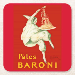 Pates Baroni Cappiello Vintage Advertisement Square Paper Coaster