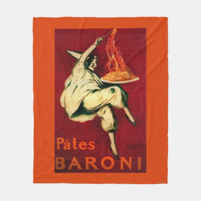 Pates Baroni Vintage PosterEurope Fleece Blanket (Front)