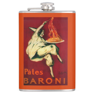 Pates Baroni Vintage PosterEurope Hip Flask