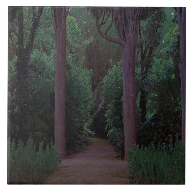 Path in a Park (by Santiago Rusiñol) Tile (Front)