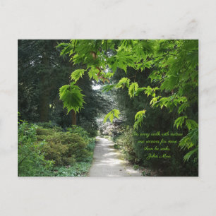 Path in Nature Green Trees Quote Photography Postcard