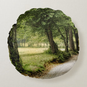Path in the Country Round Cushion