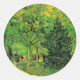 Path in the Park of Arles with Walkers - Van Gogh Classic Round Sticker