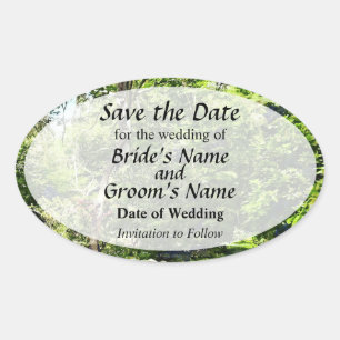 Path in the Park Save the Date Oval Sticker
