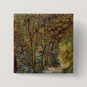 Path in the Woods by Vincent van Gogh 15 Cm Square Badge