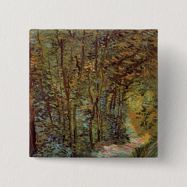 Path in the Woods by Vincent van Gogh 15 Cm Square Badge (Front)