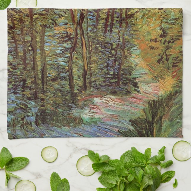 Path in the Woods by Vincent van Gogh Tea Towel (Folded)