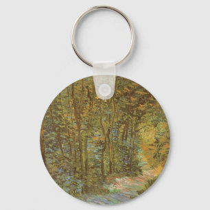 Path in the Woods by Vincent van Gogh, Vintage Art Key Ring