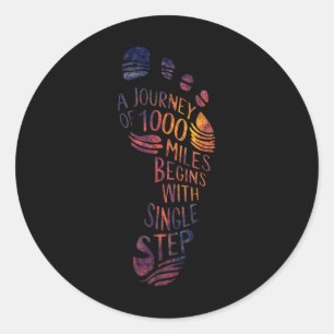 Path Journey. Motivational Meditation Yoga Design Classic Round Sticker