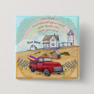 Path Lighthouse  15 Cm Square Badge